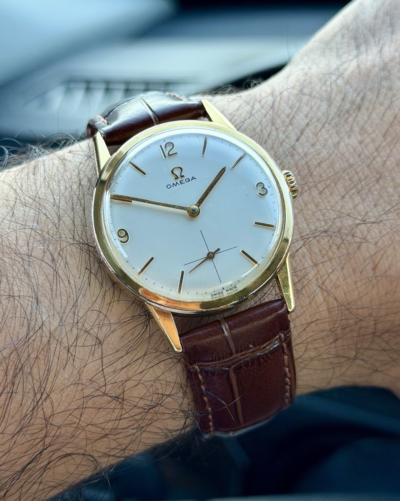 OMEGA 121.001 Vintage Swiss Made Manual Wind Gold Plated 36mm Small Sec