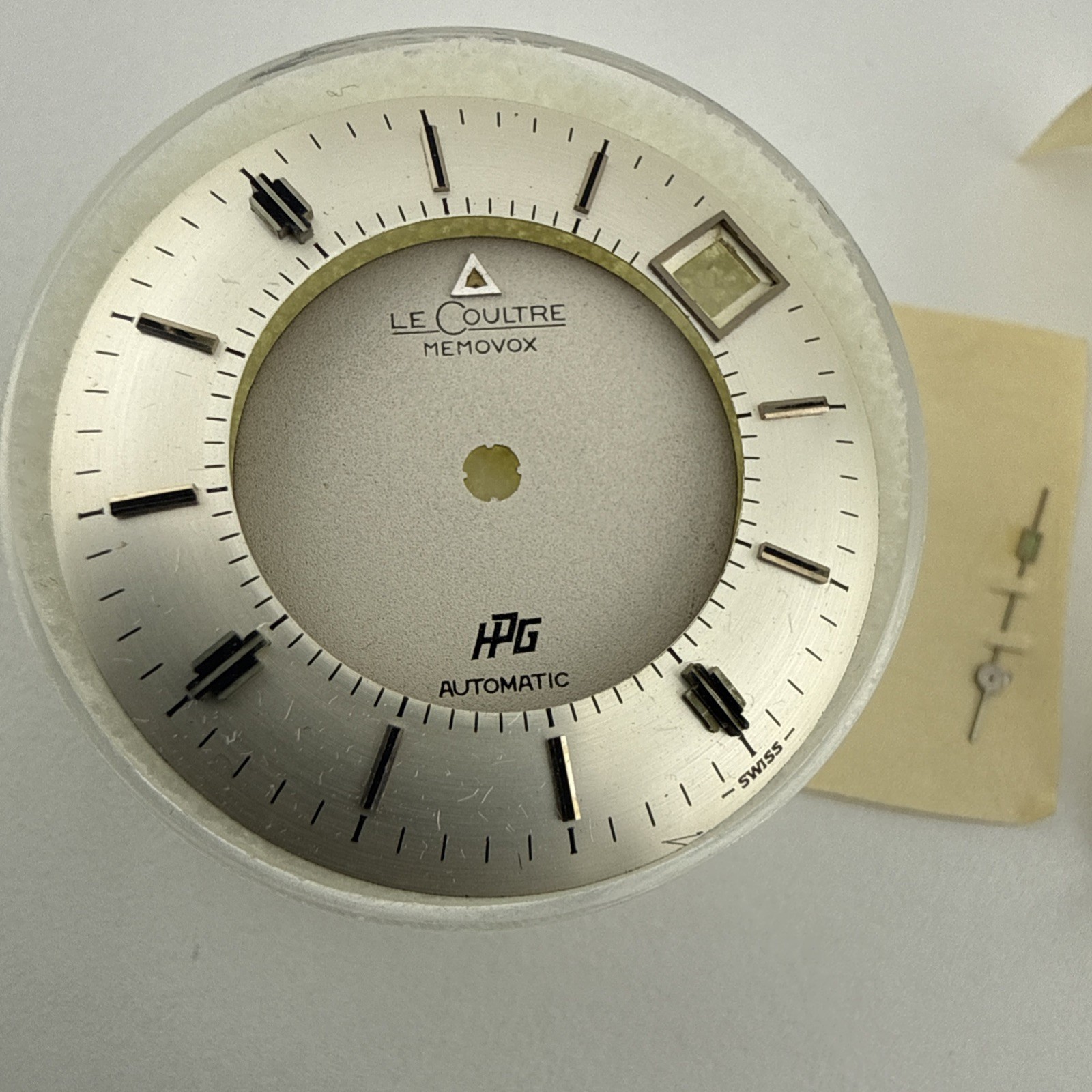 LeCoultre Date Memovox HPG Automatic Watch Dial 29.5mm Silver Markers W/ Hands