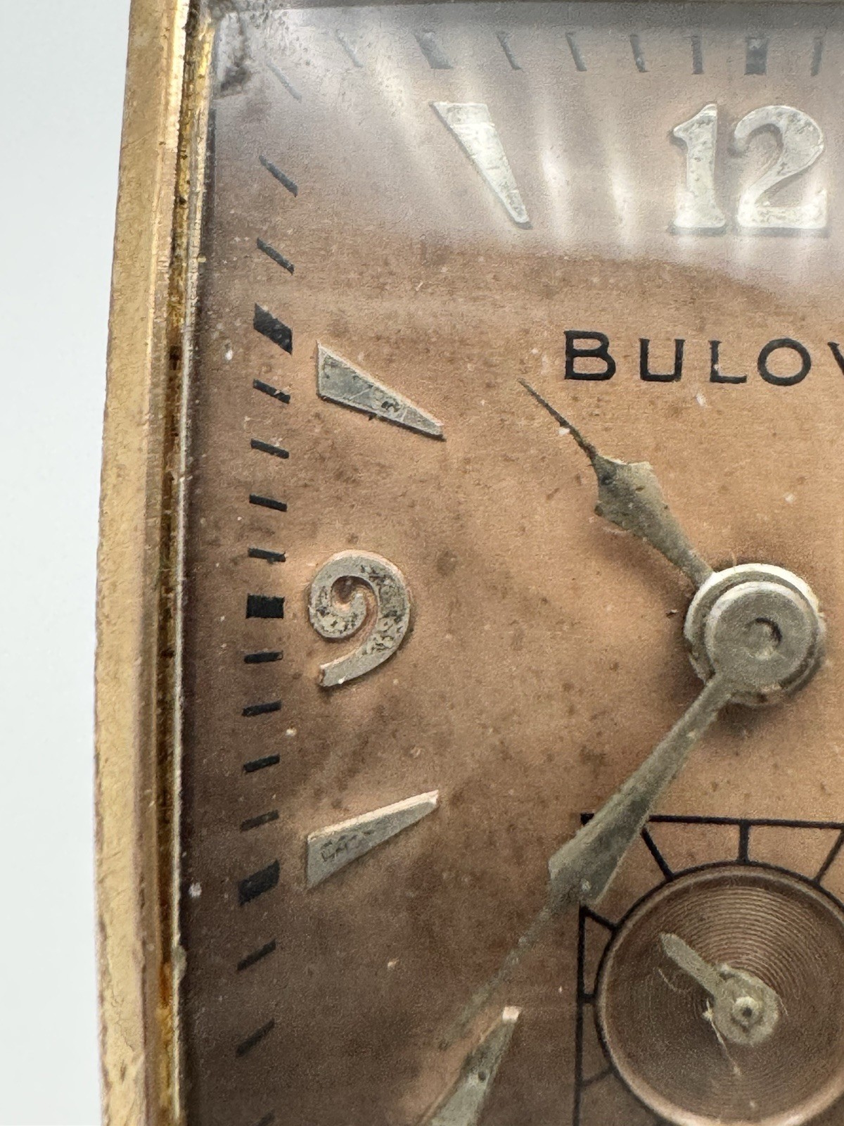 BULOVA Squadron 8AE HOODED LUG 14KT RoseGOLD FILLED 1940’S WATCH 17 JEWELS