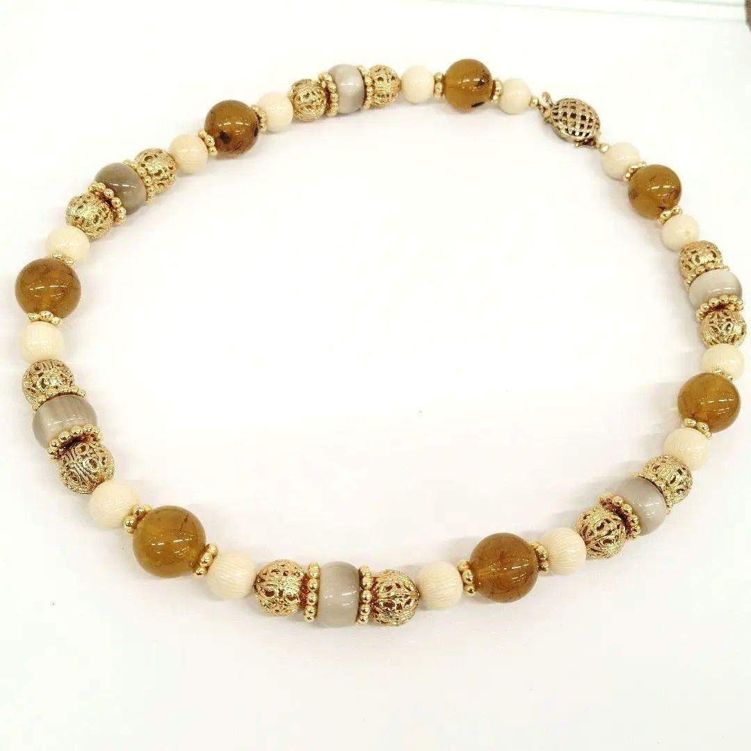 Excellent+++ AVON Vintage Necklace – Brown, Ivory, Gray, Multicolor
