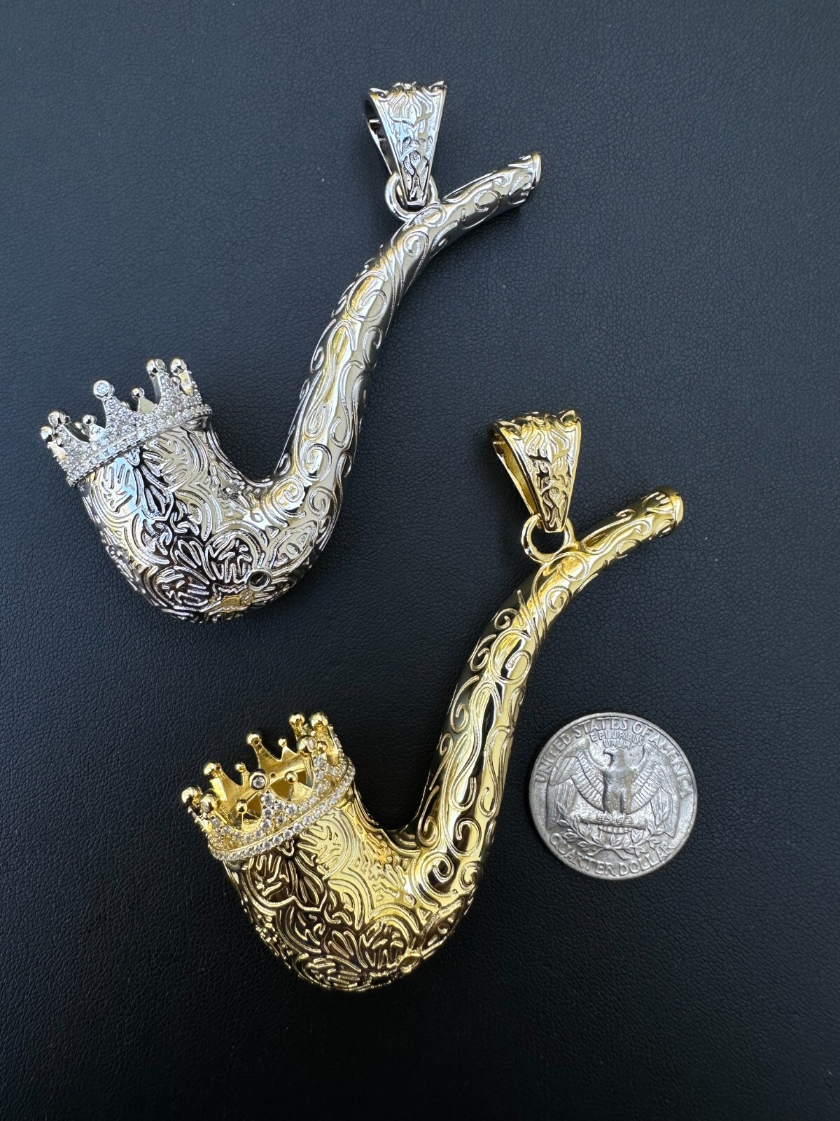 Fully Functional Tobacco Pipe Pendant MOISSANITE Real 925 Silver Iced Hip Hop