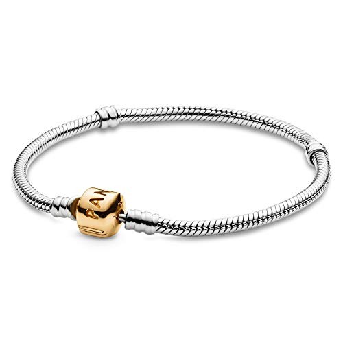 Pandora Sterling Silver Bracelet With 14K Gold Clasp – 590702HG-18
