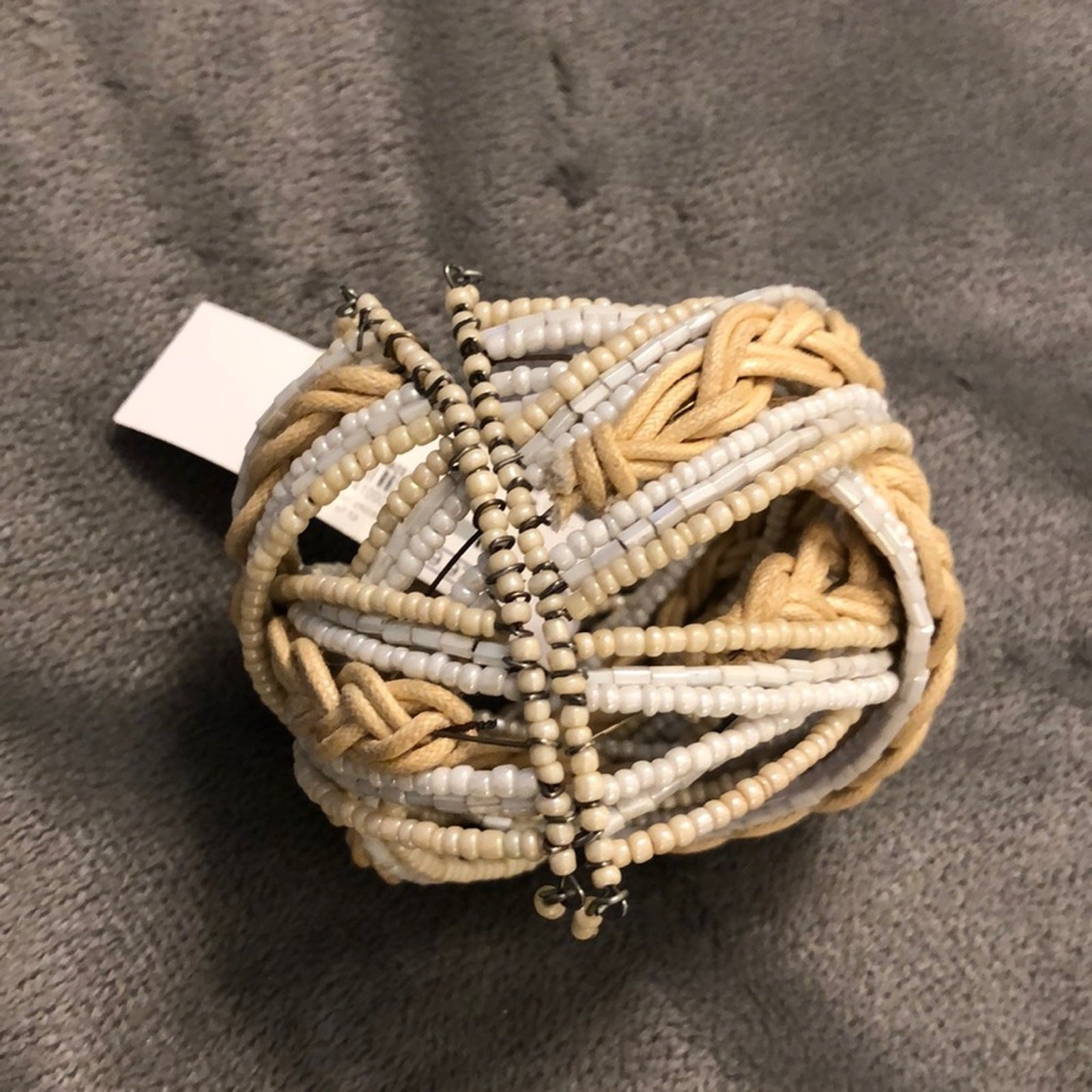 Charming Charlie Beaded Cuff Bracelet Twisted Boho Festival NWT