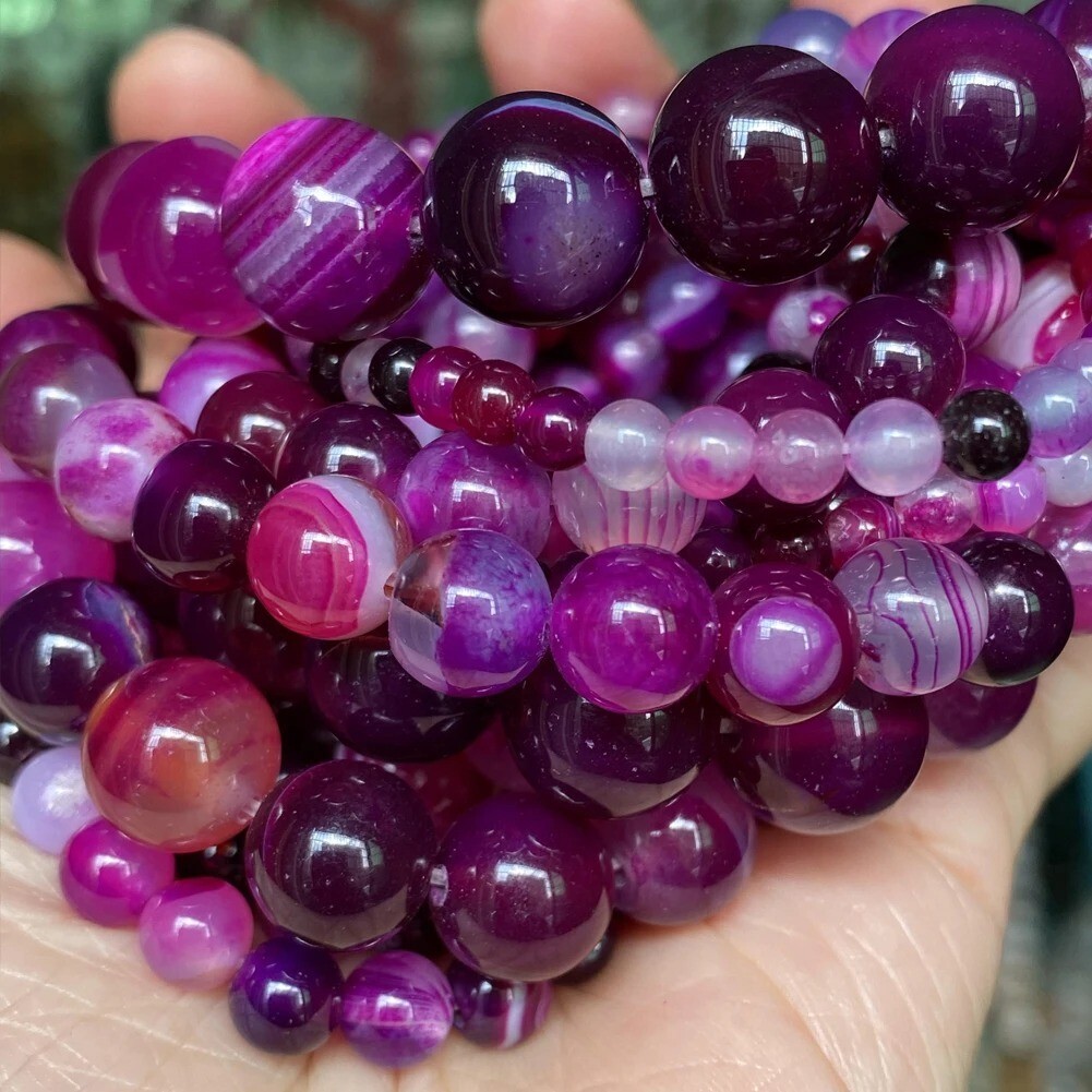 Natural Gemstone Round Spacer Loose Beads 4mm -10mm Jewelry Making DIY