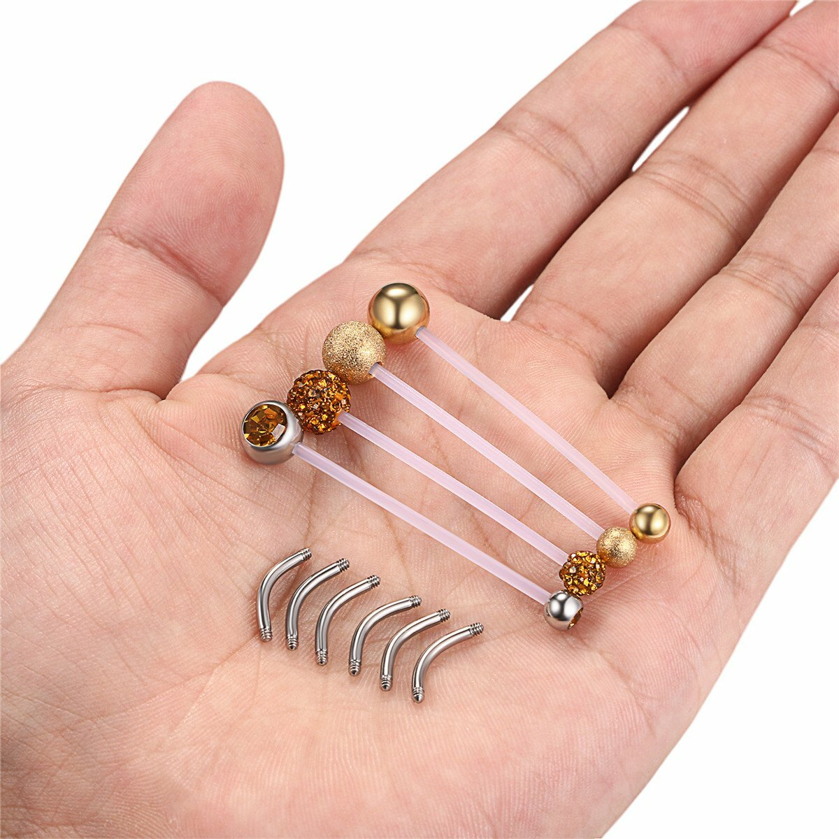 4Pcs 14G Pregnancy Belly Button Rings Sport Maternity Flexible Navel Belly Rings
