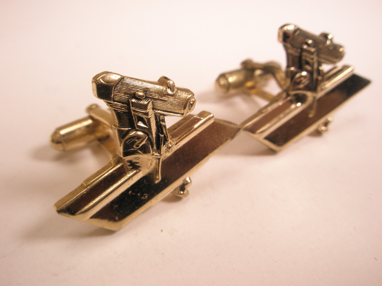 Tools Radial Arm Saw Vintage Cuff Links & Tie Bar Clip wood cabinet carpenter