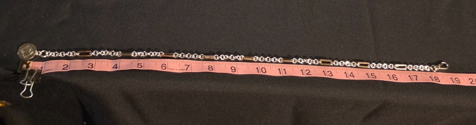 Lauren Ralph Lauren LRL Two Tone Paperclip Link Chain Necklace Silver Gold 17″