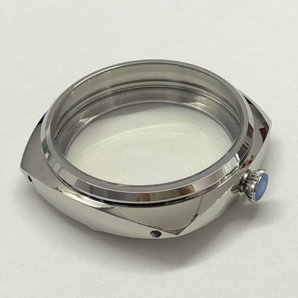 47mm Silver Watch Case Fit For ETA6497 6498 Seagull ST3600 3621 Watch Movement