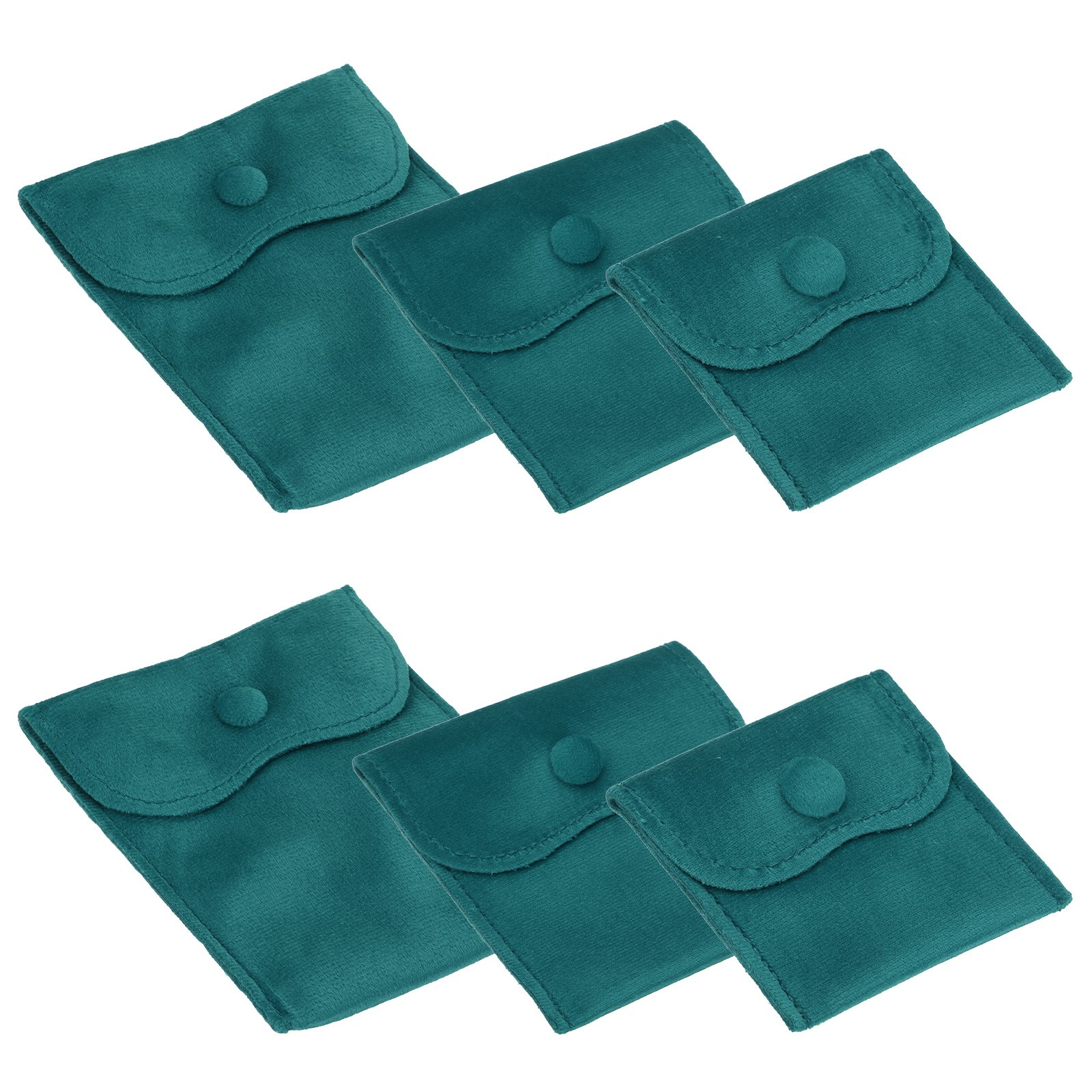 6Pcs Velvet Jewelry Pouches Gift Bag (3″x3″/4″x4″/4″x5″) Dark Green