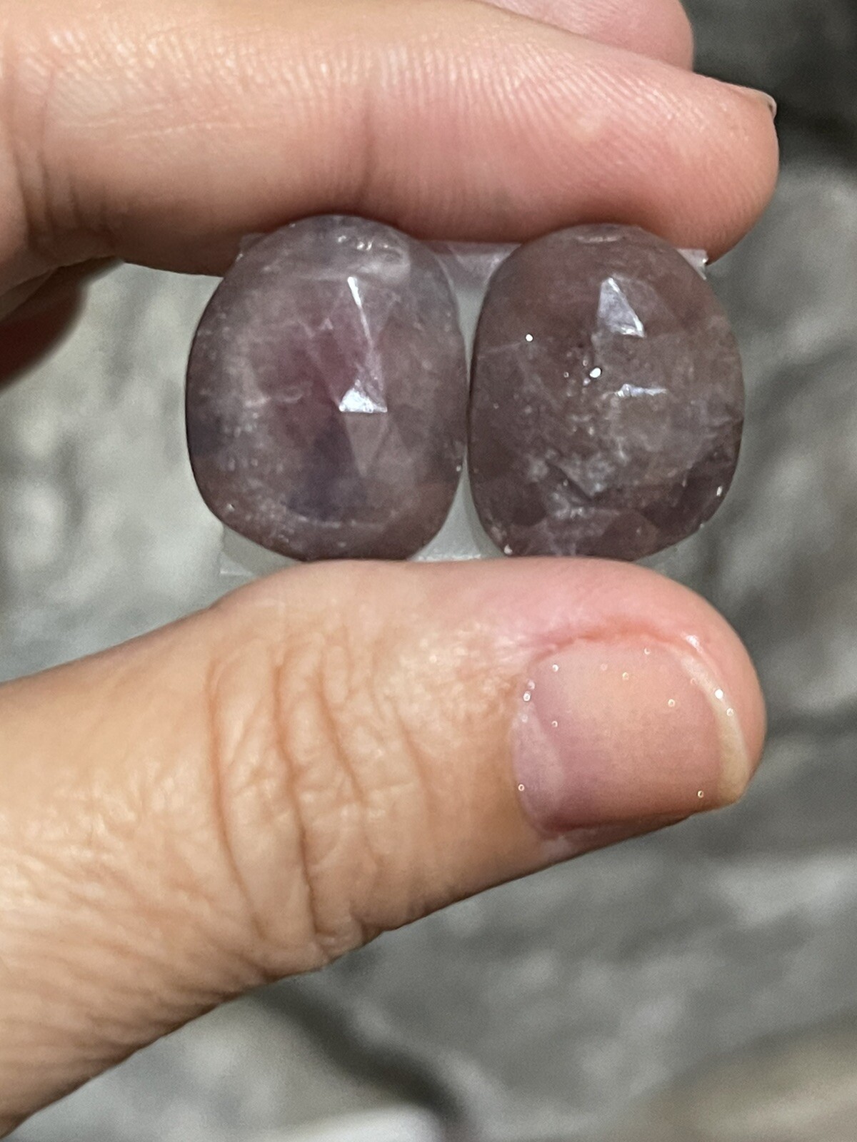 30.8ct 19.6×15.6×4.7mm Pair Dusty Pink Natural Sapphire Cabochons Rose Cut