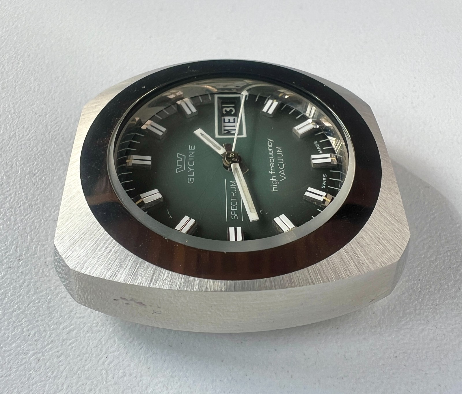 Glycine Automatic Watch Vintage Mens High Frecuency Spectrum Vacuum Gray Dial