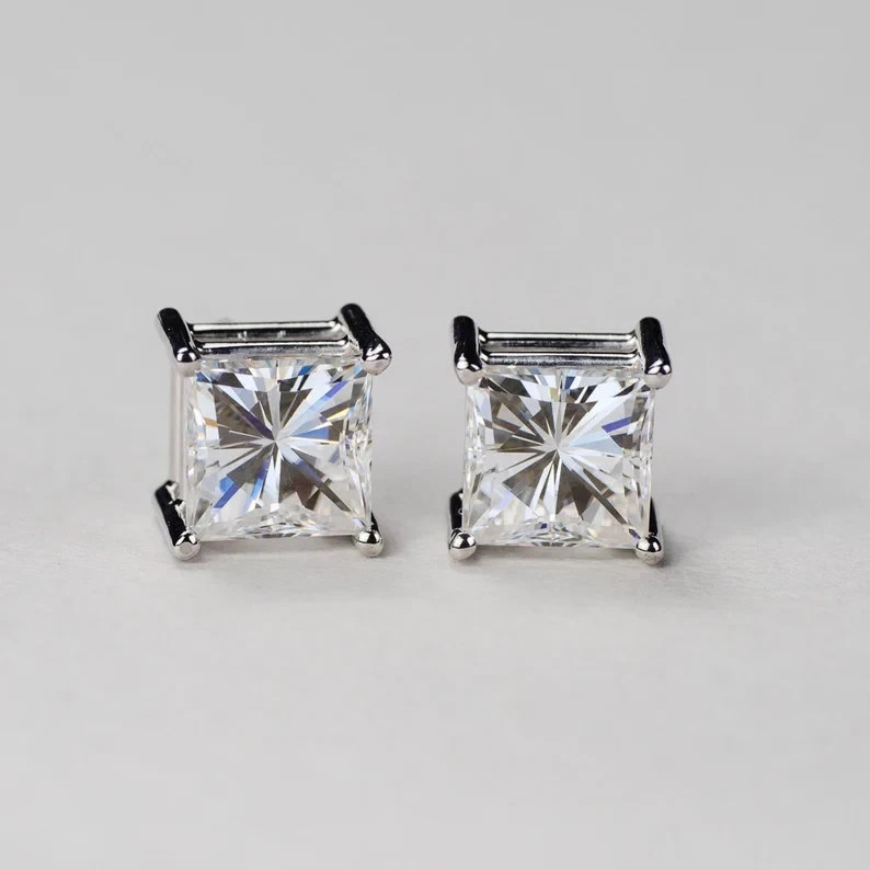 3.00 Ct Certified Off White Diamond Solitaire Studs 925 Silver Great Shine