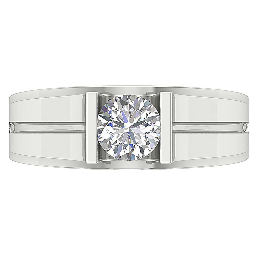 Lab Grown Genuine Diamond VS1 F 0.80 Carat Men’s Engagement Ring 14K Rose Gold