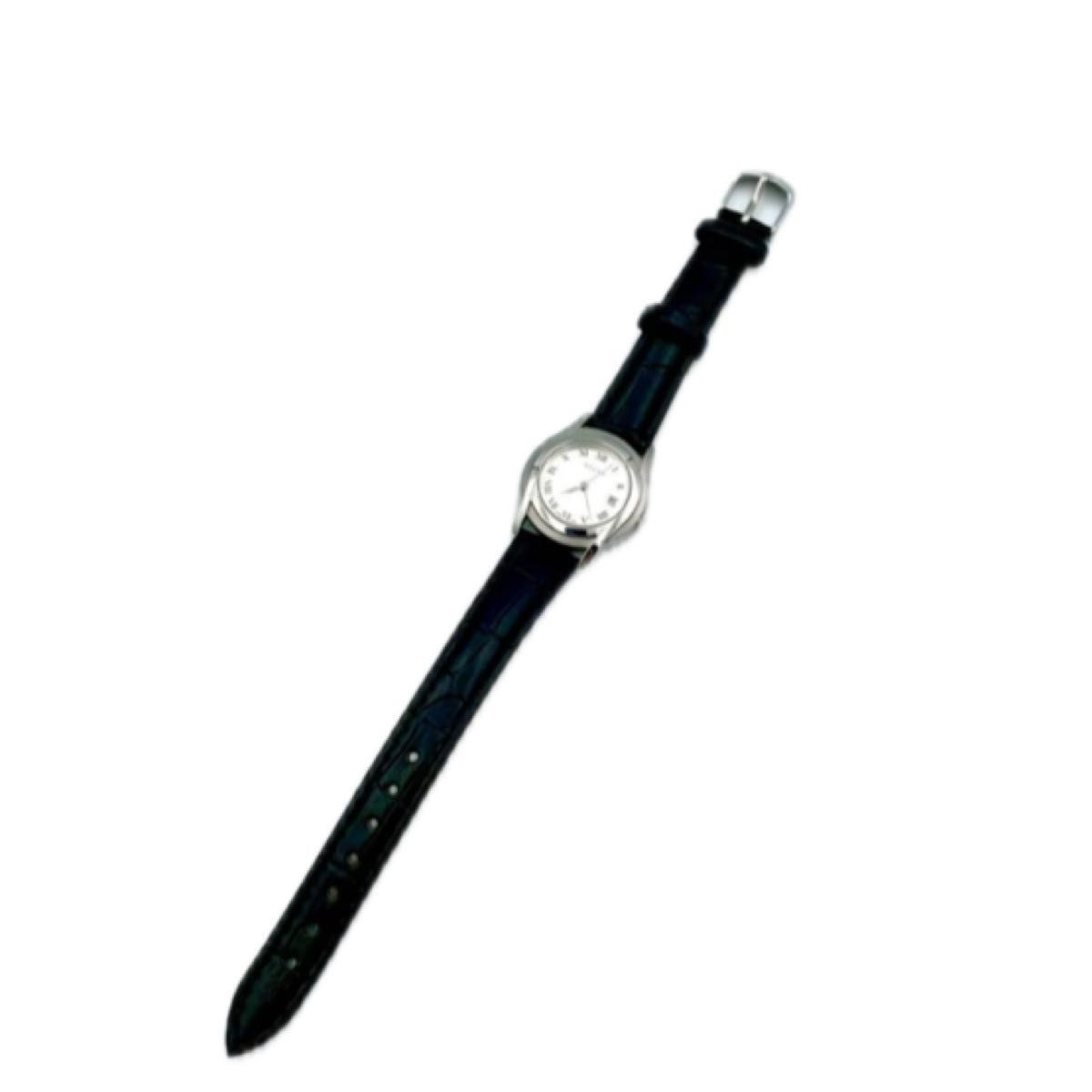 540 New Strap GUCCI 5500L Watch Quartz Silver Date Leather Strap Ladies Working