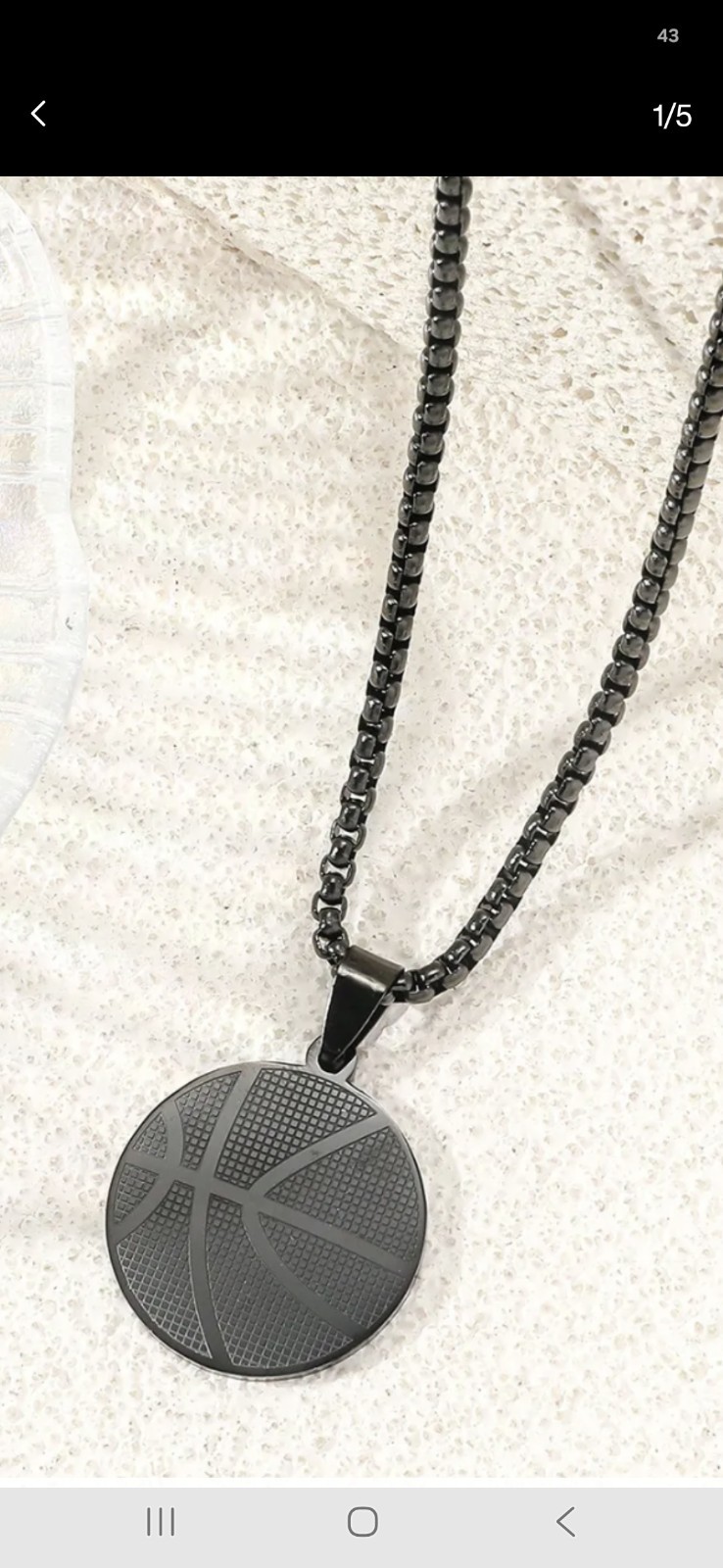 Basketball Charm Pendant Necklaces Lot Of 3 Stainless Steel Curb Link 23.62in