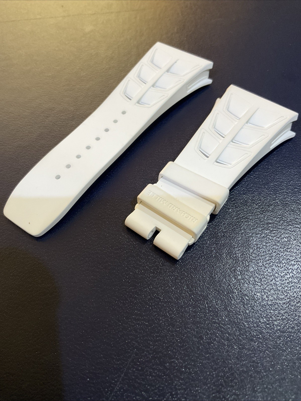 Original Richard Mille Rubber Strap White 30x18mm