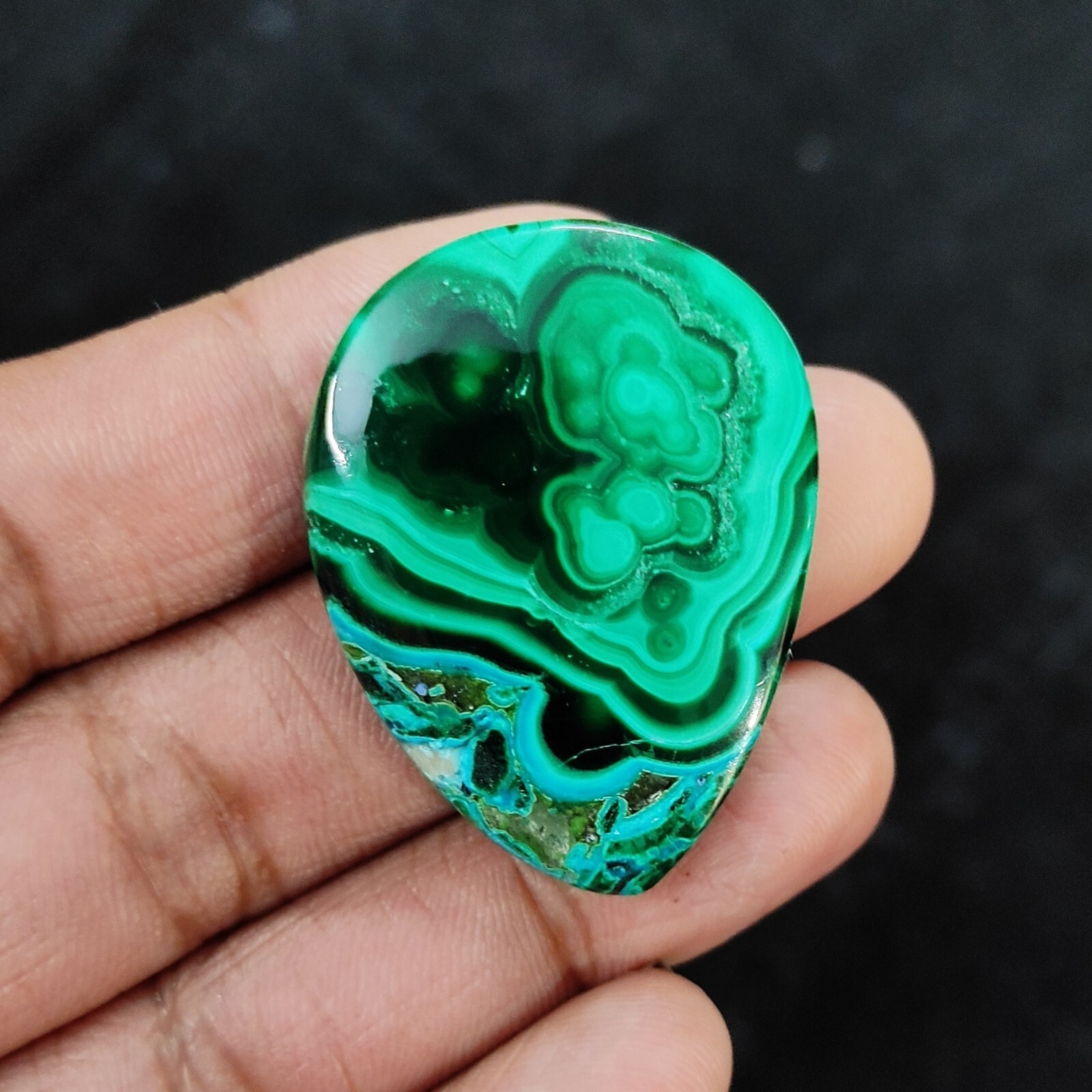 Natural Malachite Chrysocolla Earrings Supply Cabochon 100.00 Cts 40X30X8 MM