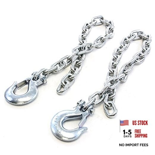 3/8 Inches x 35 Inches Safety Chain for Towing with Slip Hook 17,000 LB