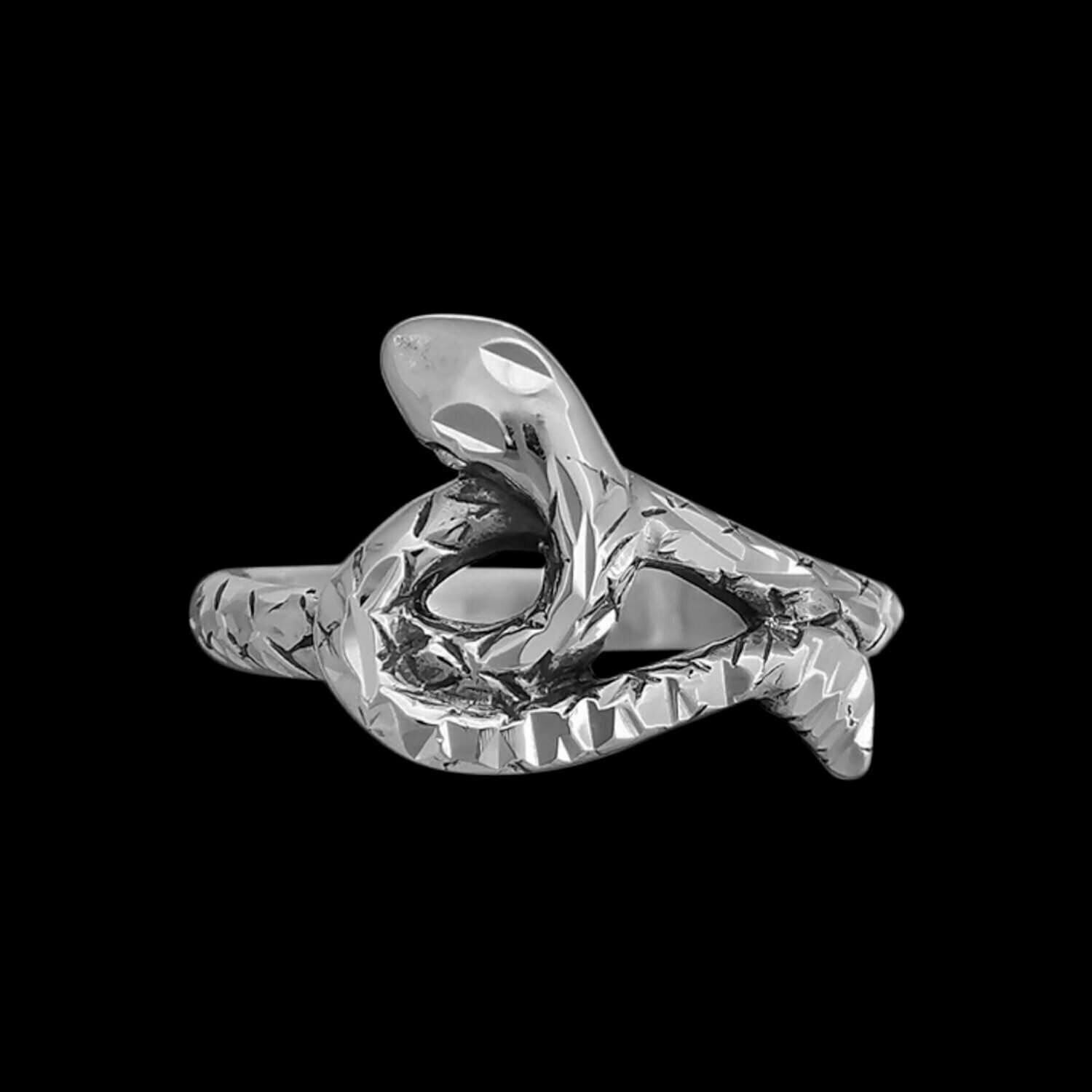Diamond Cut Intertwined Snake Ring