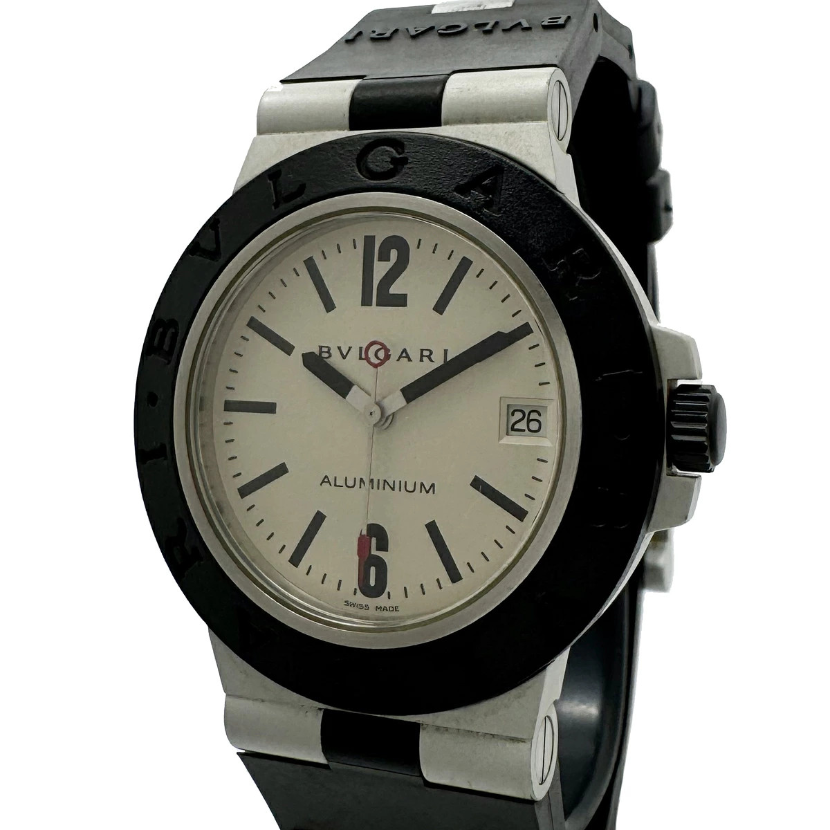 Used BVLGARI aluminum AL38A automatic date Wrist watch Men Automatic