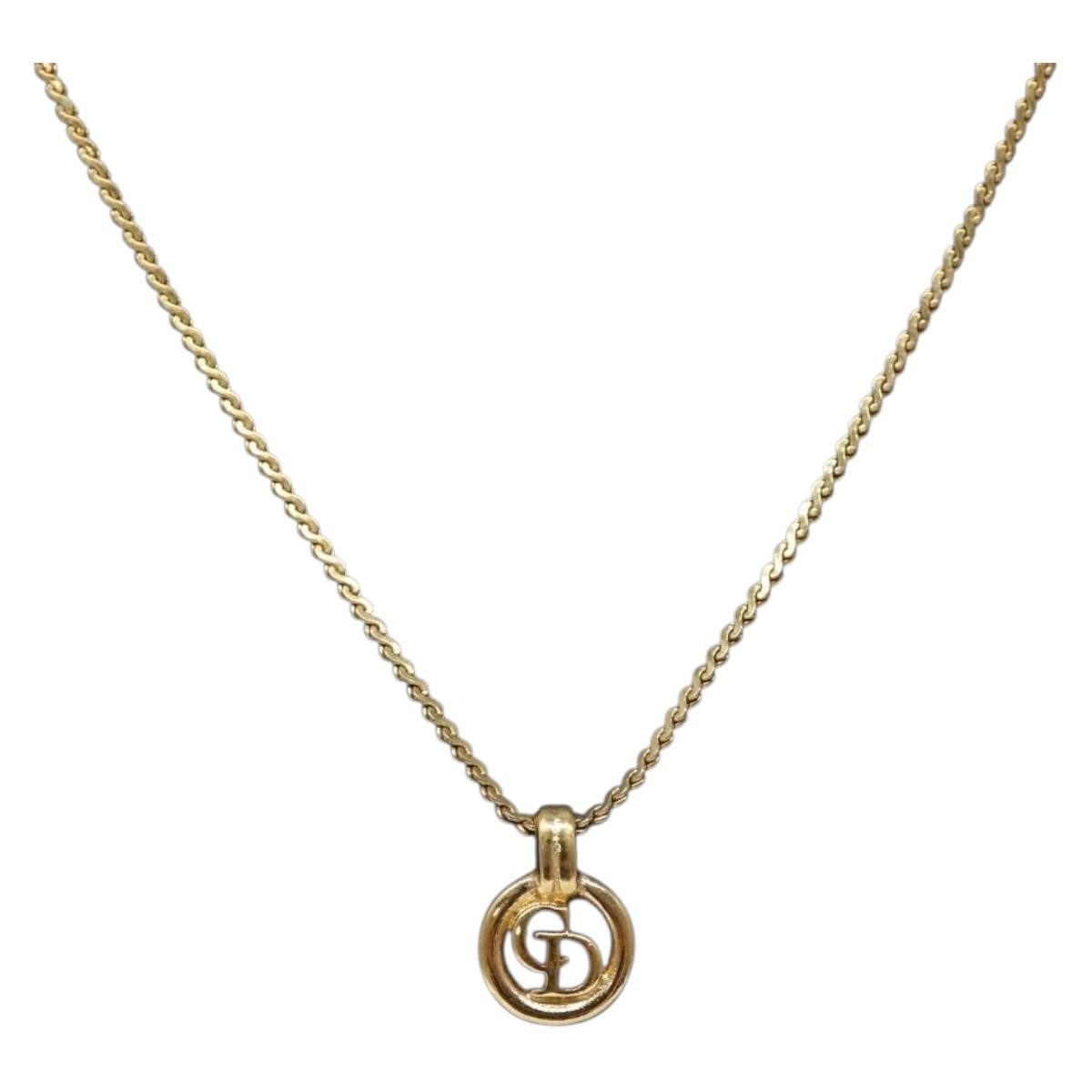 Christian Dior Necklace metal Gold Auth sw1372