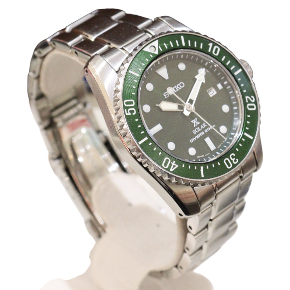 Seiko Prospex SBDN077 Solar Diver Scuba Green Dial 200m – Used, From Japan