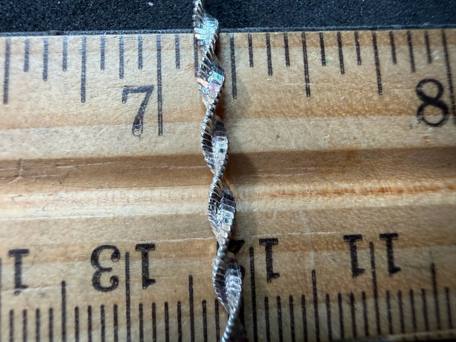 2.32g Vintage Sterling Silver 925 Twisted Chain Bracelet 8 in M