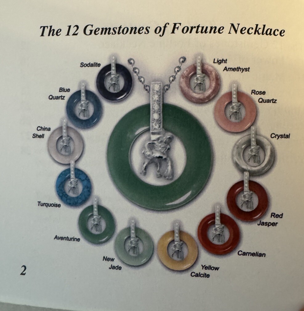 12 Gemstones of Fortune Necklace Crystal Rose Quartz Jade Jasper Astrology COA