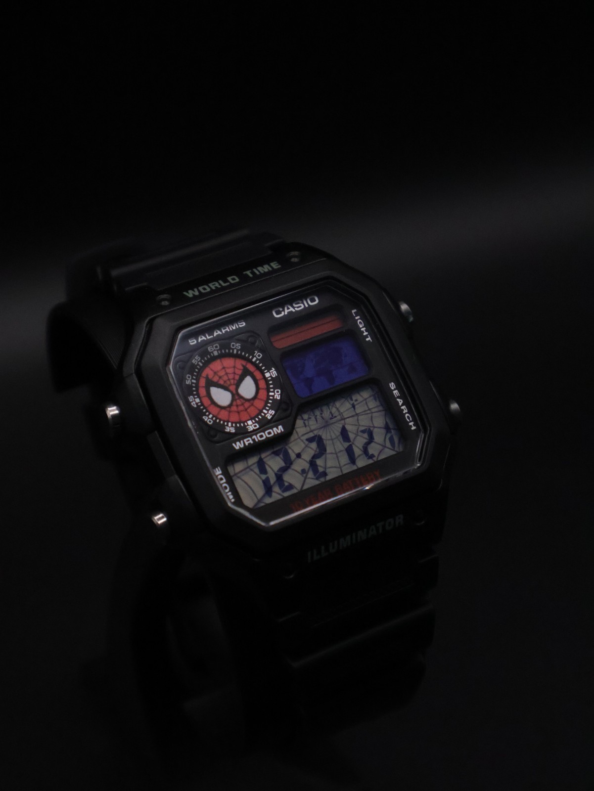 “Underoos” | Custom Spider-Man Casio Watch | Royale | AE-1200WH | 🕷️🕸️🔴 | MOD