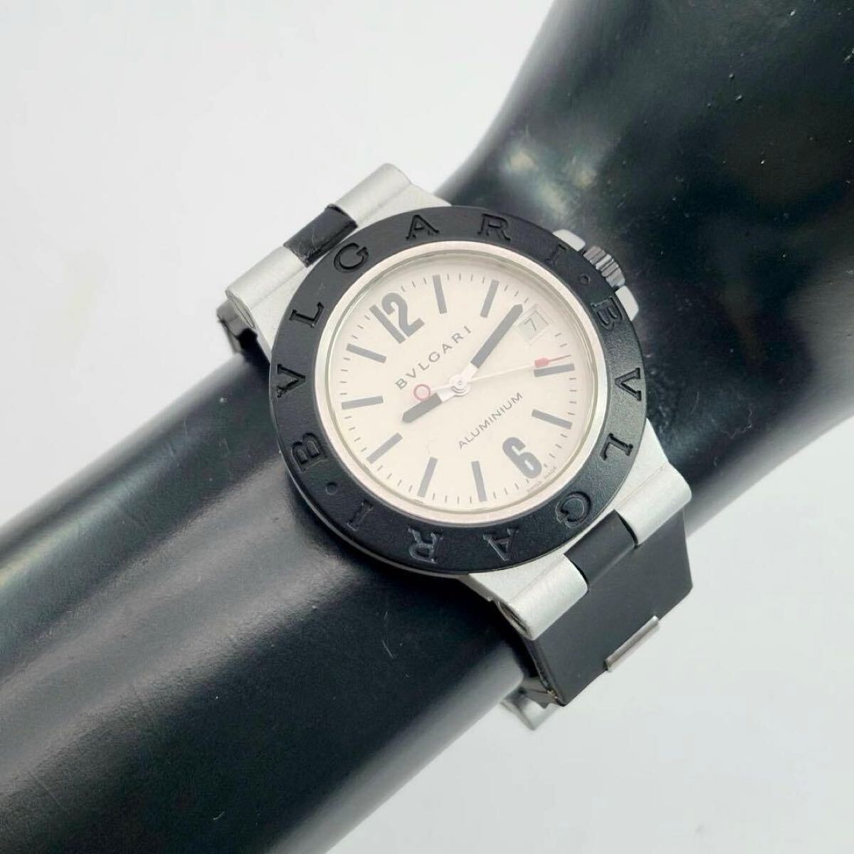 [B1Y] BVLGARI AL38A Automatic Aluminum Watch Diagono Date White [w5x]