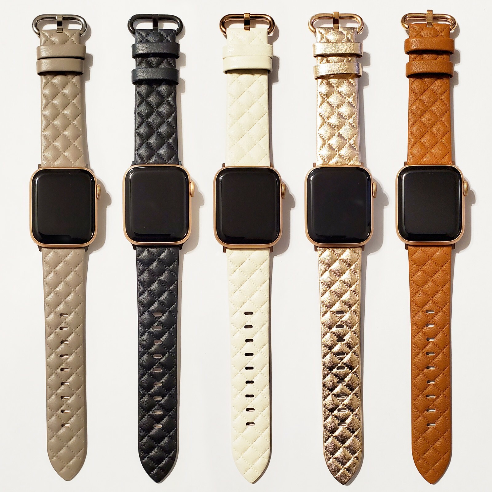 Leather Modern Style Band for Apple Watch Series 9, 8, 7, 6, 5, 4, 3, 2, 1, SE