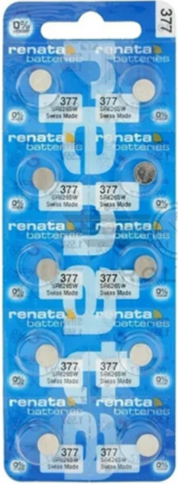 Twenty (20) Renata 377 SR626SW 1.55V Silver Oxide – With Tracking-Exp. 11/26