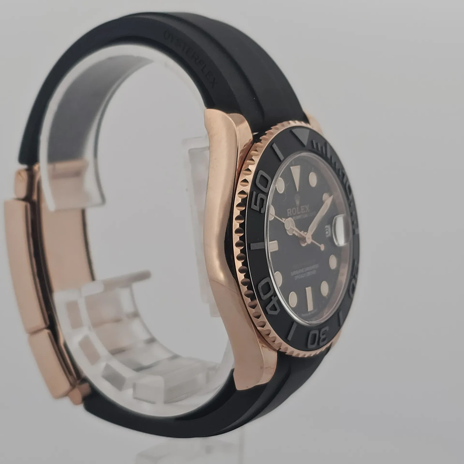 Rolex Yacht-Master BLACK 18K Rose Gold OYSTERFLEX Rubber 37mm 268655 Watch