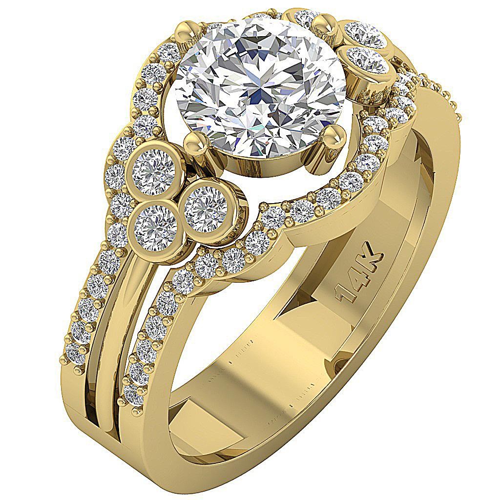Solitaire Anniversary Ring 2.20Ct Round Cut Diamond 14K Solid White Gold 12.00MM