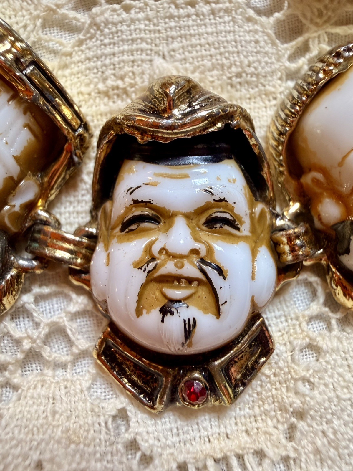 S121 Vintage bracelet and earrings, “seven gods of happiness”, Selro Selini
