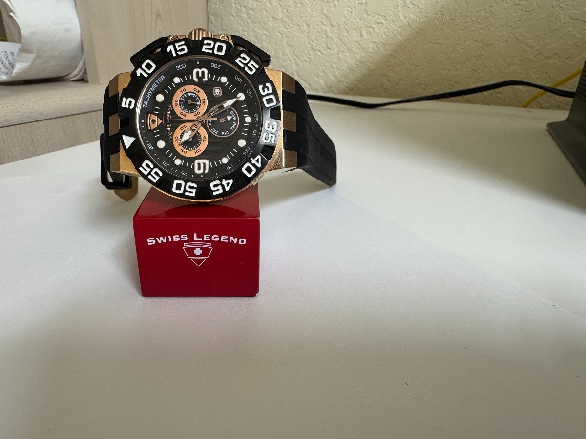 Swiss Legend Men’s 10125-RG-01 Challenger Chronograph Black Dial Watch