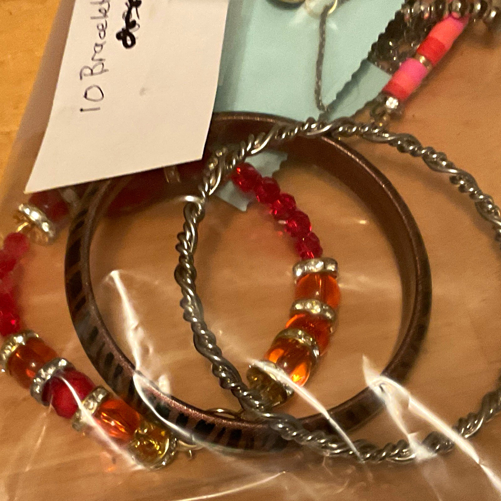 10pc Bracelet & Bangle Mixed Lot – Multicolor, Metal & Glass