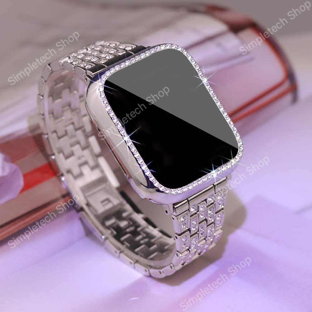 Apple Watch Band Women Luxury Diamond Jewelry Metal Strap For iWatch Series 6 SE