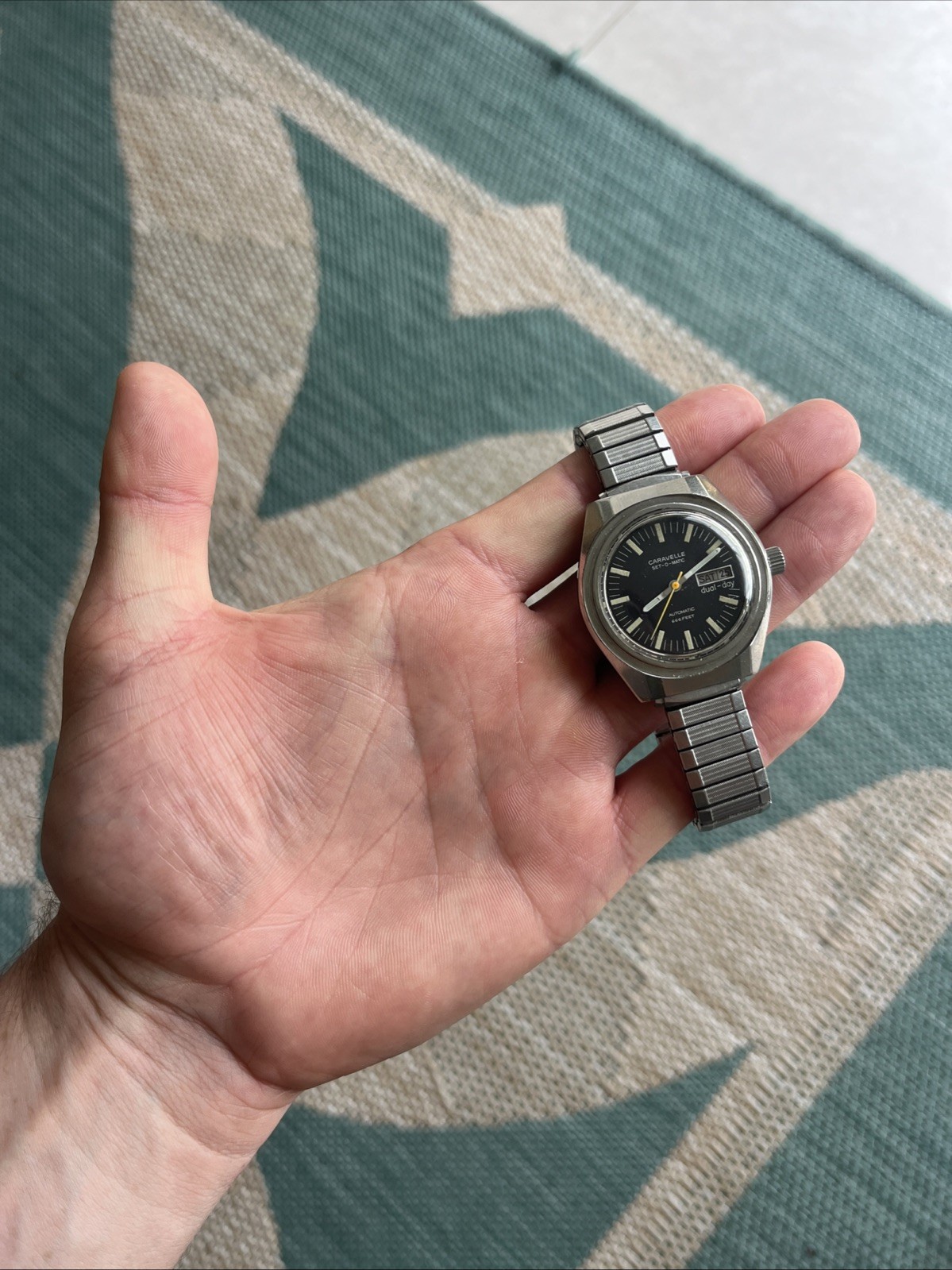 1978 Caravelle Set-O-Matic 666 Devil Diver Dual-Day Ref. Q110 Wristwatch (015)