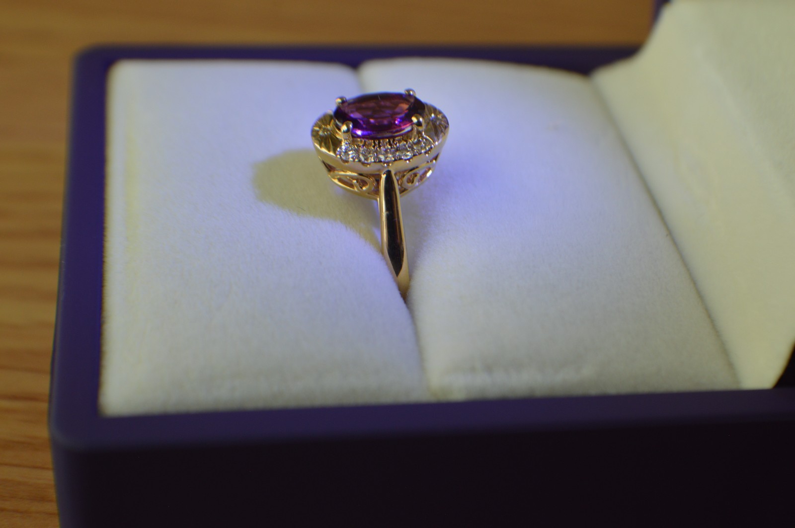 1.60ct Premium Ember Garnet / Diamond Ring 10K Yellow Gold Size 7