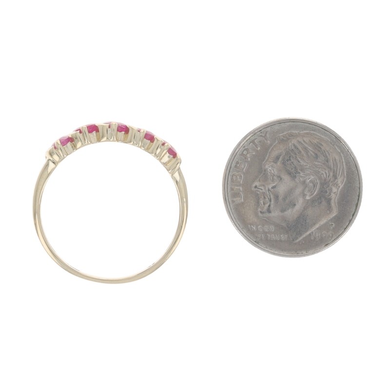 Yellow Gold Ruby Five-Stone Band – 10k Oval .79ctw Ring
