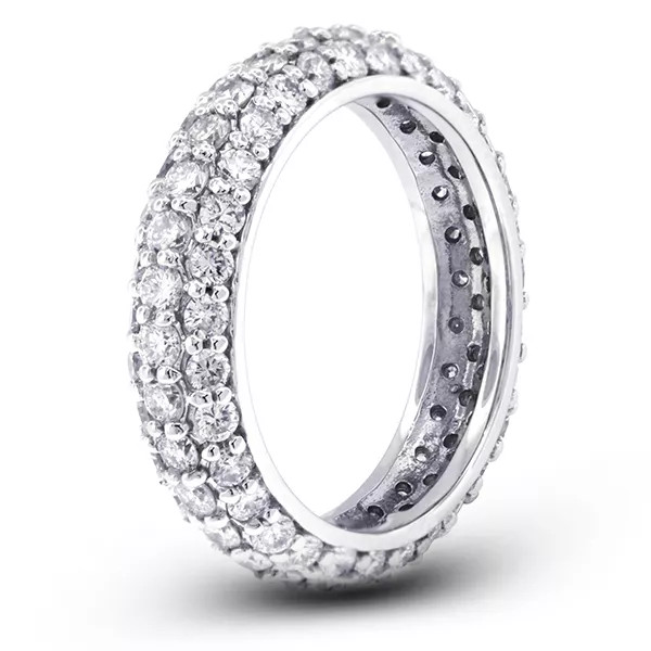 Eternity Wedding Ring Solid 14K Gold 0.90 Carat Round Lab-Grown Diamond E VVS2