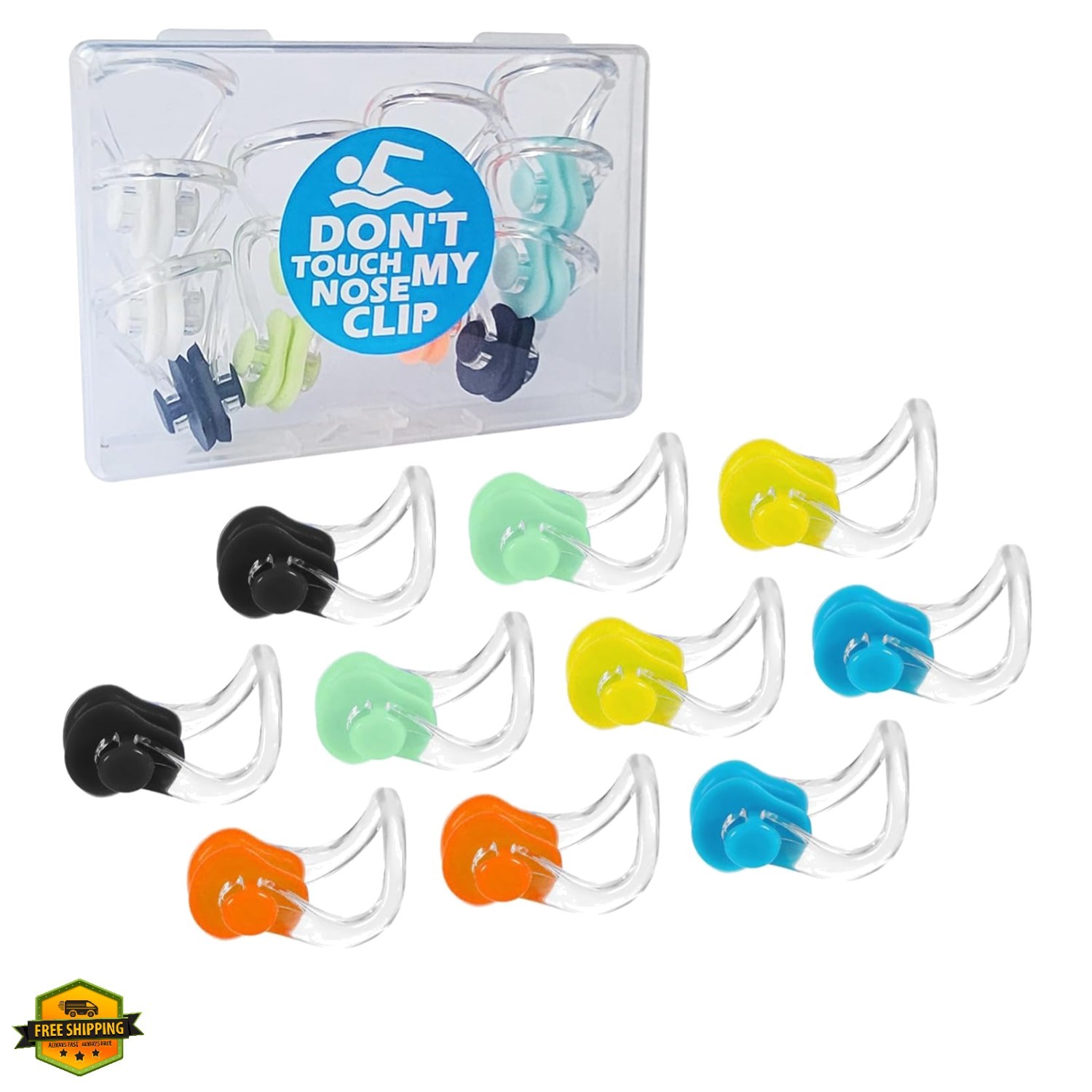 10Pcs Nose Clip for Swimming Nose Plugs for Kids and Adults Multi-Color