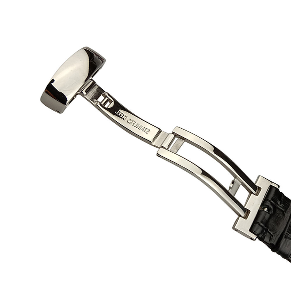 Black And Brown Genuine Leather Watch Strap Band 16 17 18 19 20 21 22 23 24mm