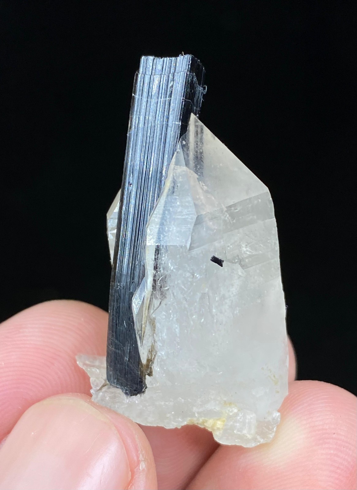 Natural Quardz With Black Tourmaline Crystal Specimen