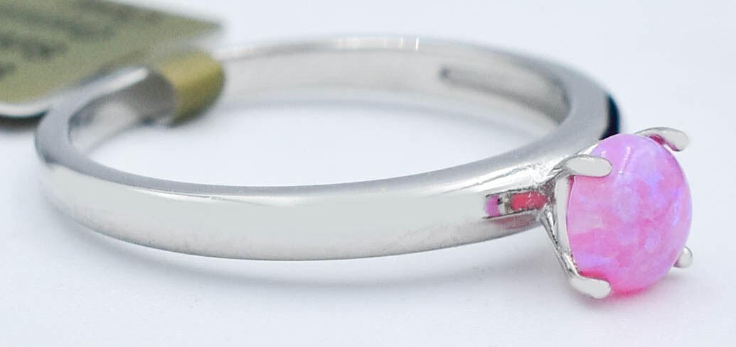 GENUINE 0.57 Cts PINK OPAL SOLITAIRE RING SOLID .925 STERLING SILVER – NWT