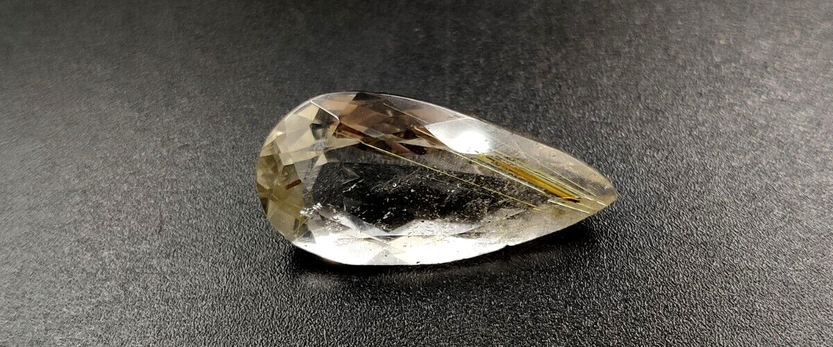 9.10 Carat Rutilated Quartz Pear Shape Gemstone W67