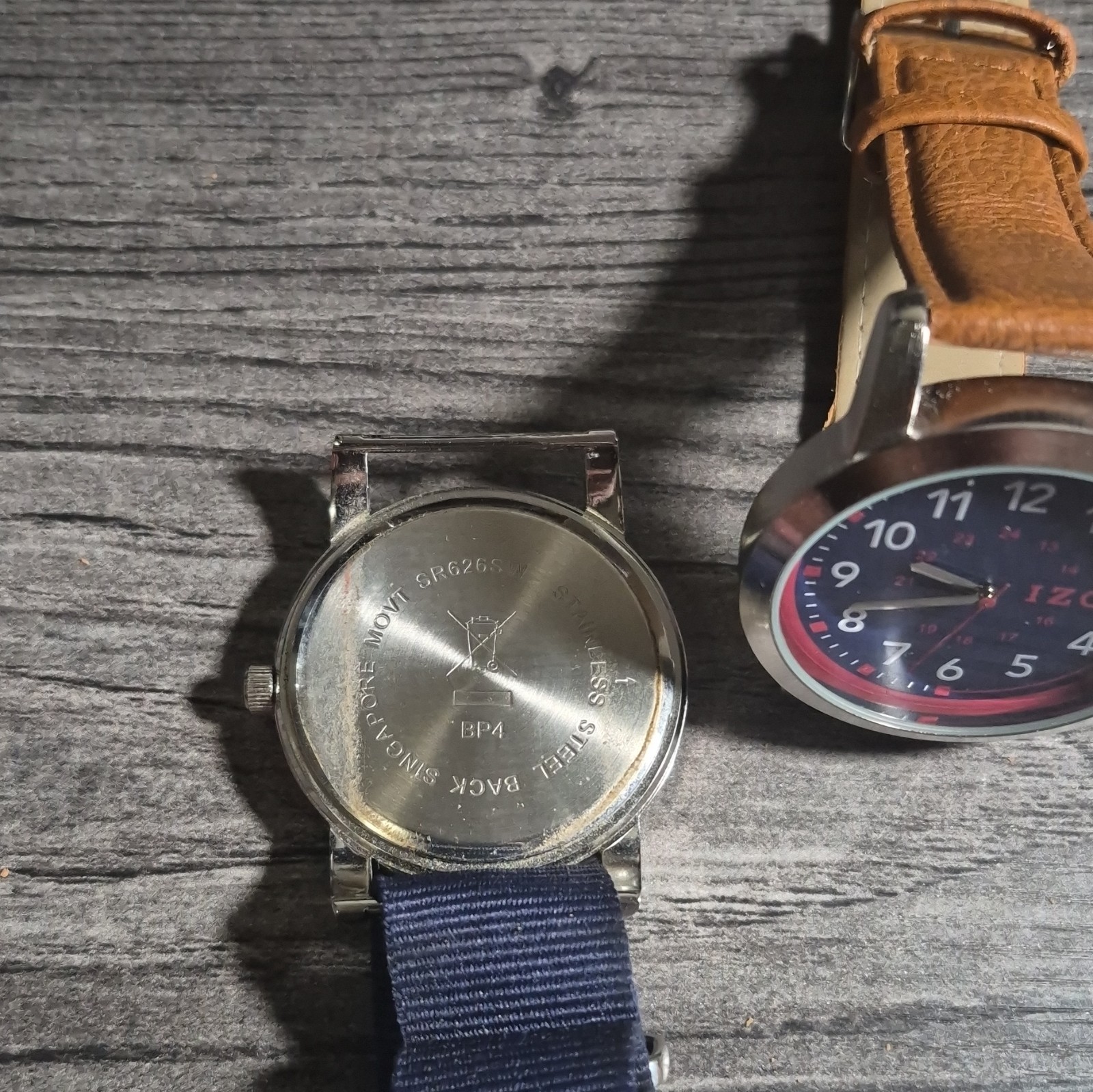 2 Watches IZOD Leather Brown And Another Blue One