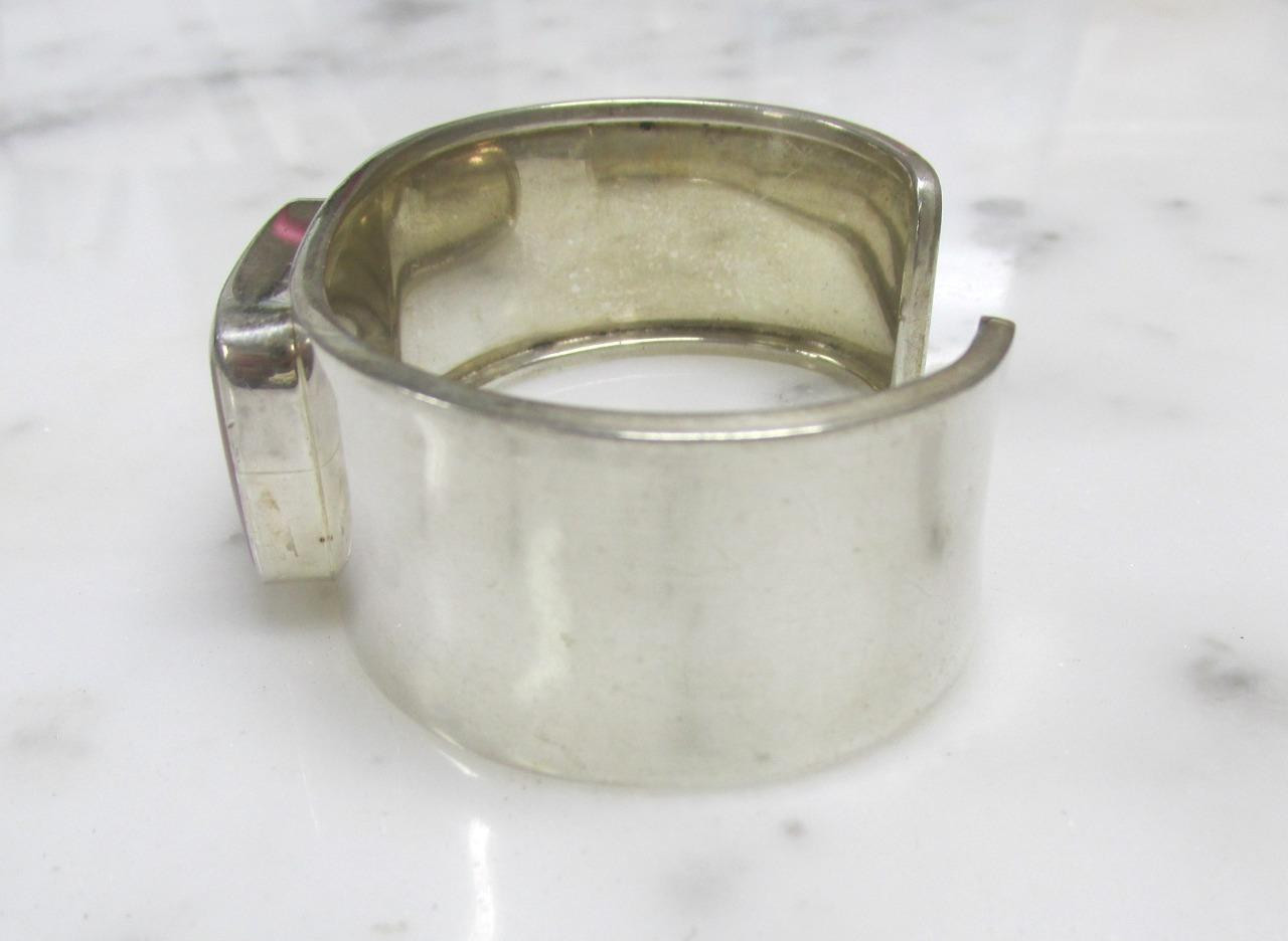 JRI Mexico Sterling Silver Cuff Bracelet w/ Dyed Howlite Stone ~ 36.3g ~ 5-F505