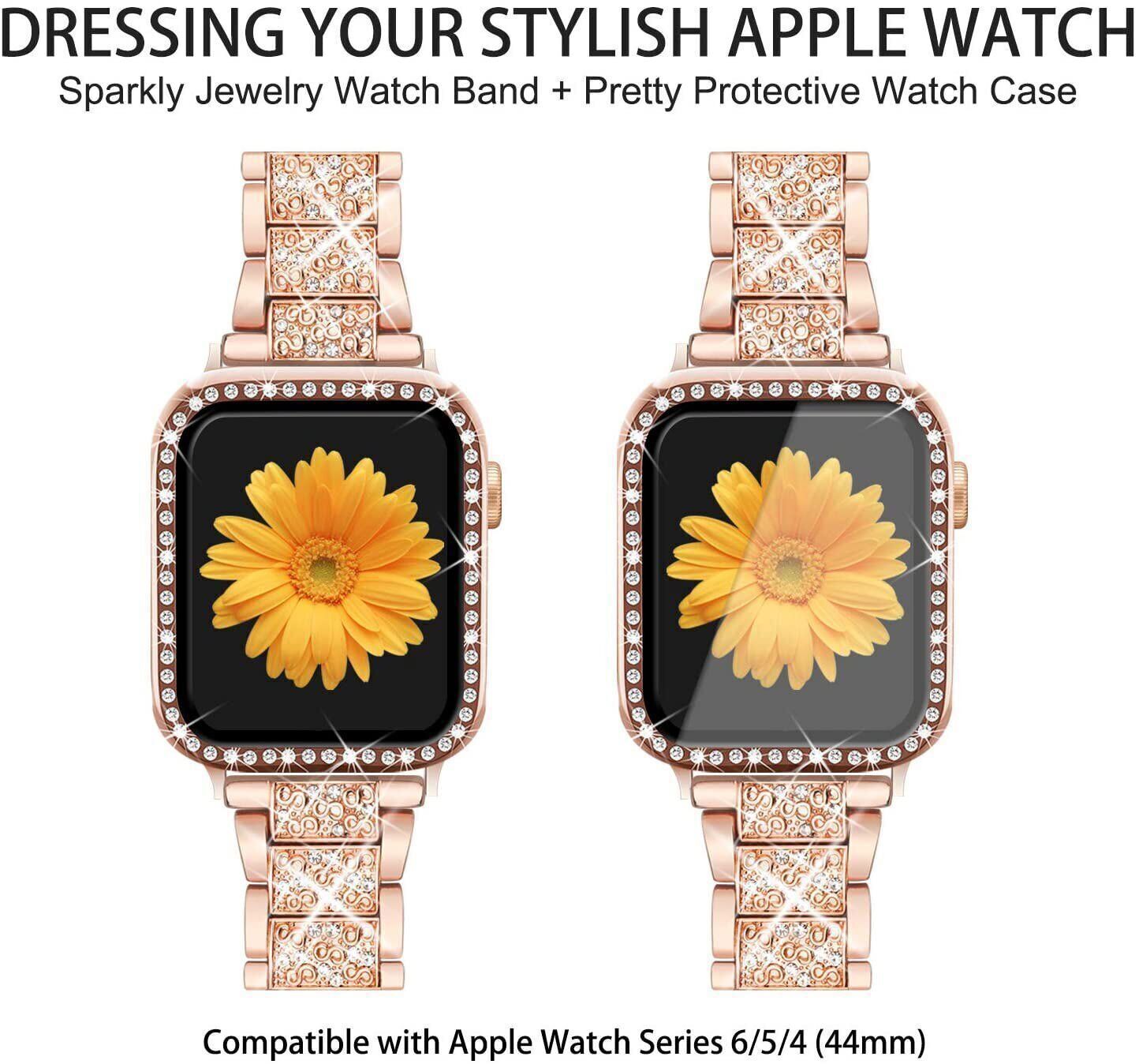 Bling iWatch Band Strap Diamond Case For Apple Watch Series 9 8 7 6 5 4 3 2 49mm